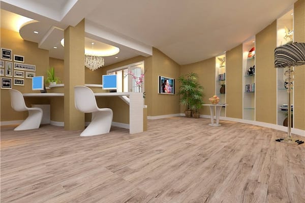 LVT click flooring in a modern open-plan office