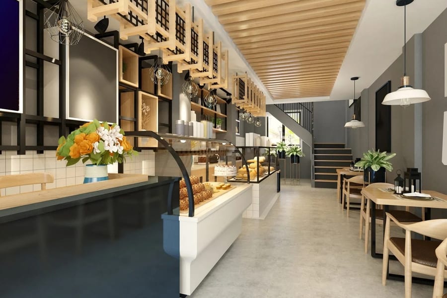 LVT click flooring in a modern retail showroom