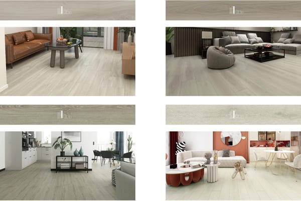 SPC flooring texture close-up showing stone polymer composite surface